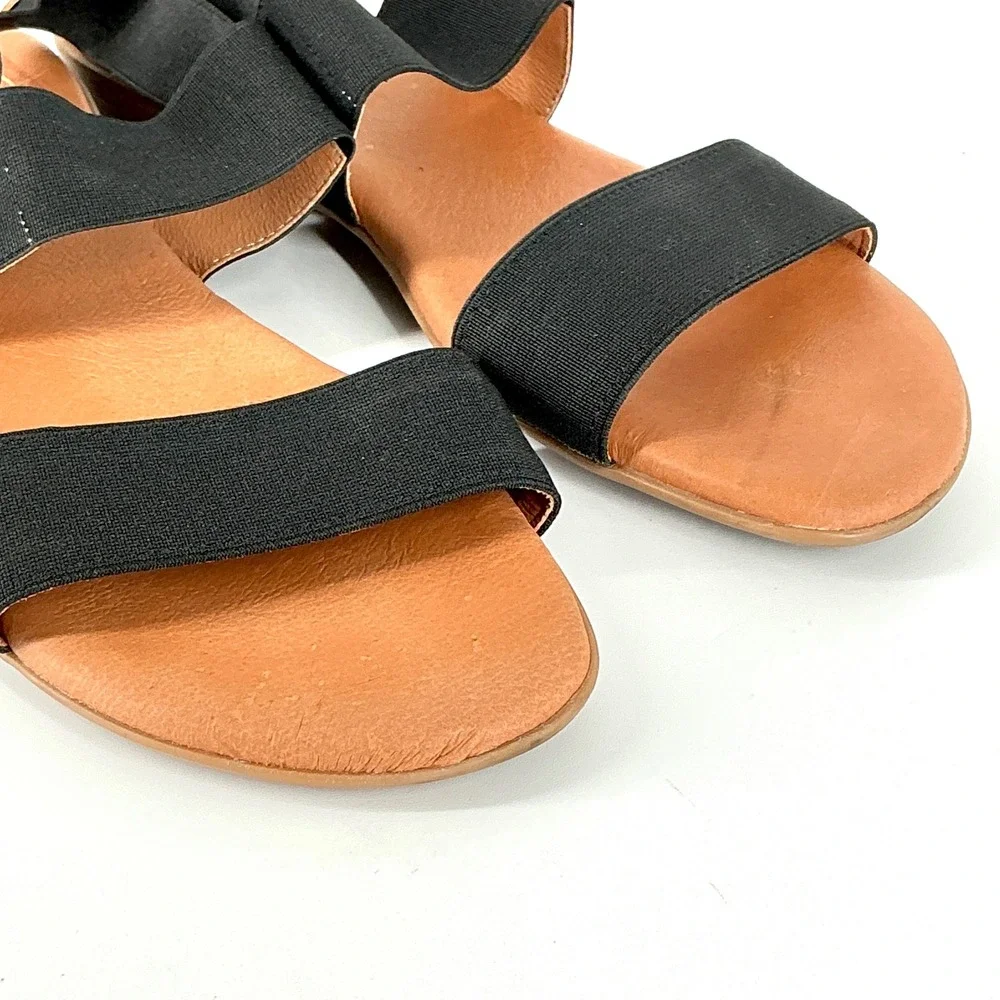 Andre Assous Size 11 Featherweights‎ Black Strap Flat Sandals Spain Nigella